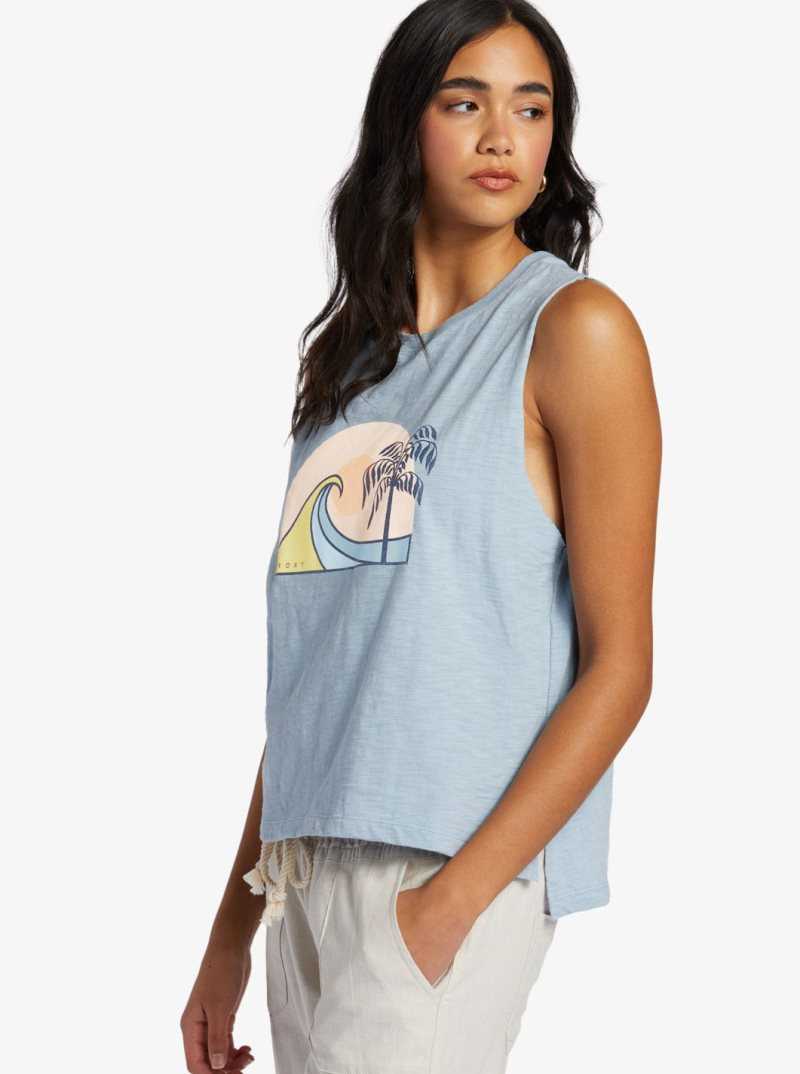 Debardeur Roxy Greatest Wave Muscle Femme Bleu | 163247LVZ