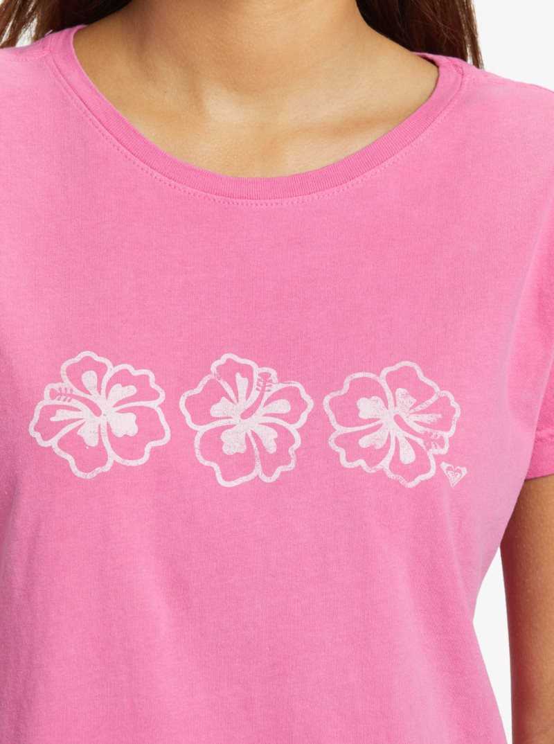 Debardeur Roxy Happy Hibiscus Boyfriend T-shirt Femme Rose | 846130NTS