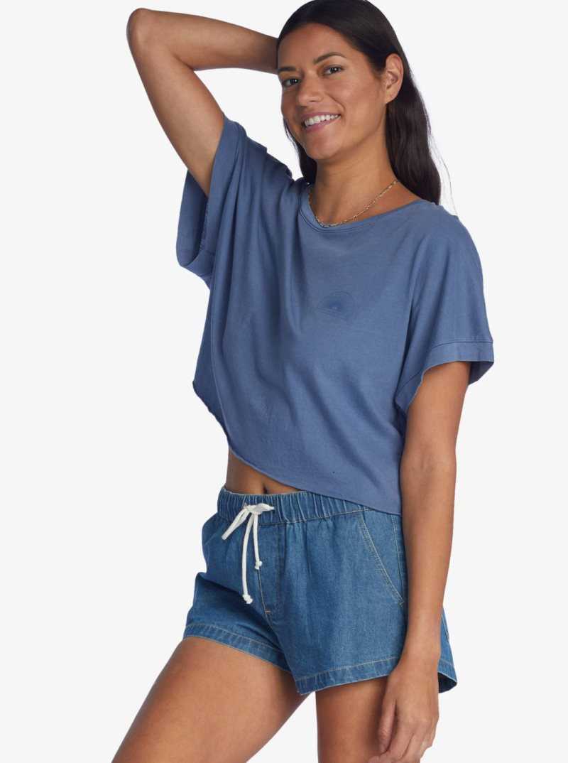 Debardeur Roxy Having Fun T-Shirt Femme Bleu | 059142RQY