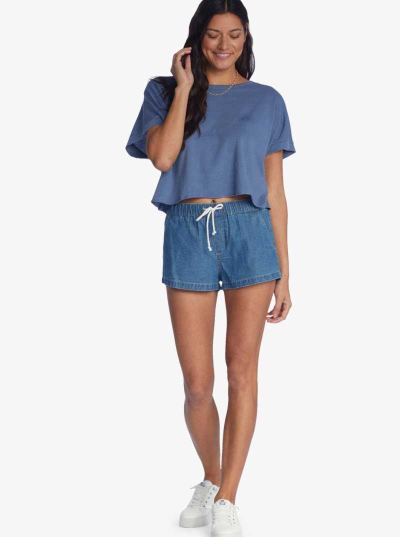 Debardeur Roxy Having Fun T-Shirt Femme Bleu | 059142RQY