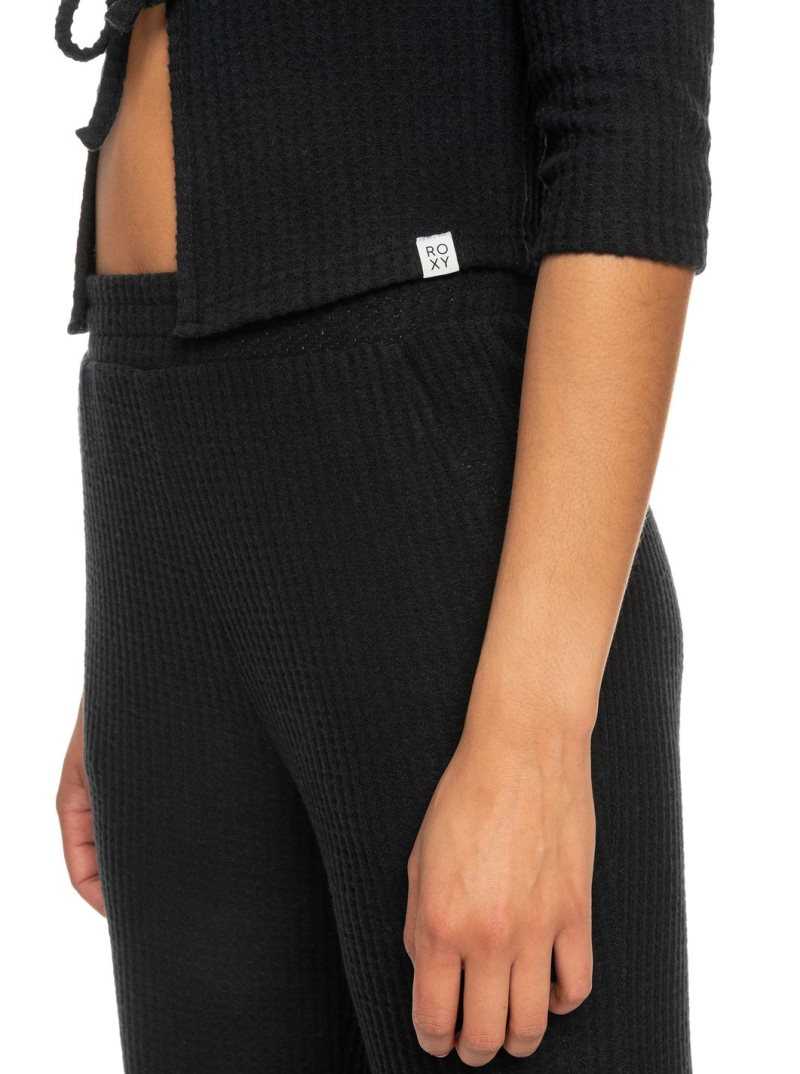 Debardeur Roxy Looking Good Tie-Front Thermal Cardigan Femme Grise Foncé | 129875KAW