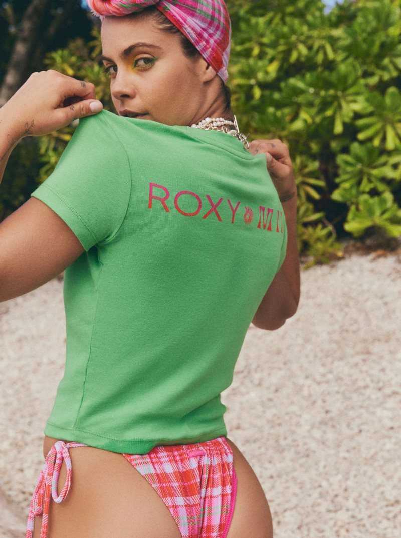 Debardeur Roxy Mimi Crop T-Shirt Femme Vert | 378041WGT