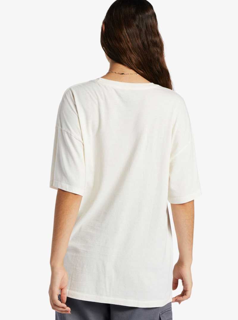 Debardeur Roxy Mystic Oversized Graphique T-Shirt Femme Blanche | 094286XPR
