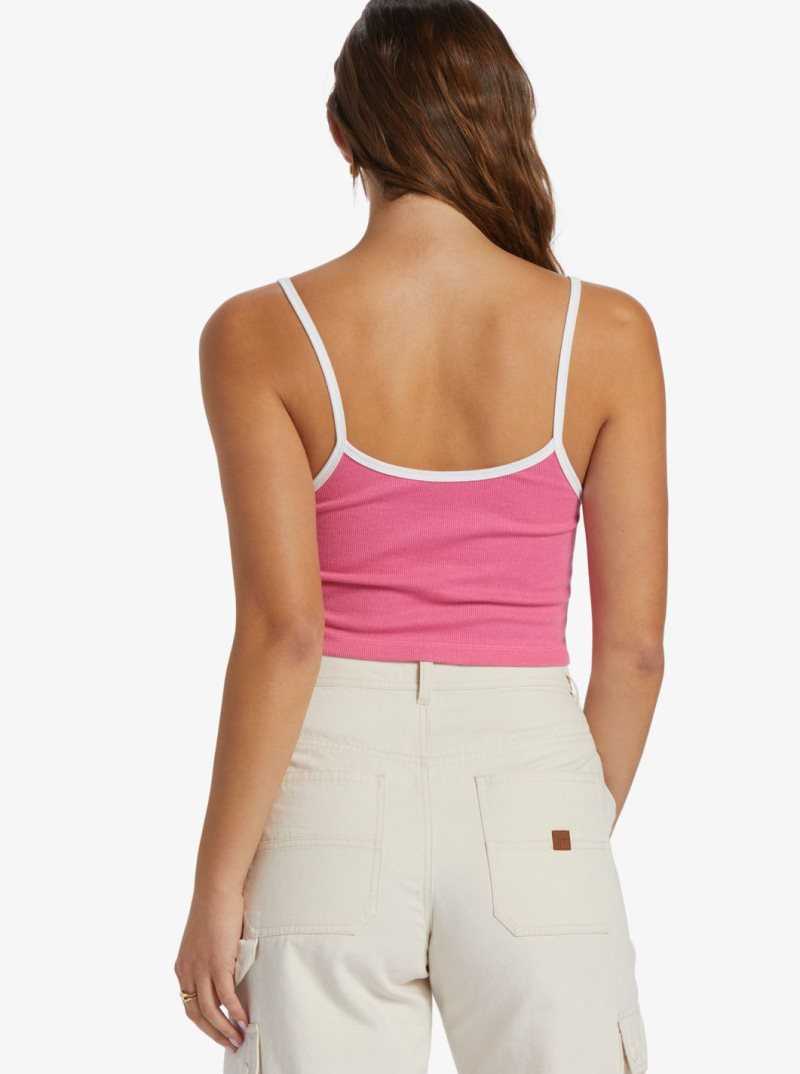 Debardeur Roxy Retro Cropped Lanières Femme Rose | 718302OPF