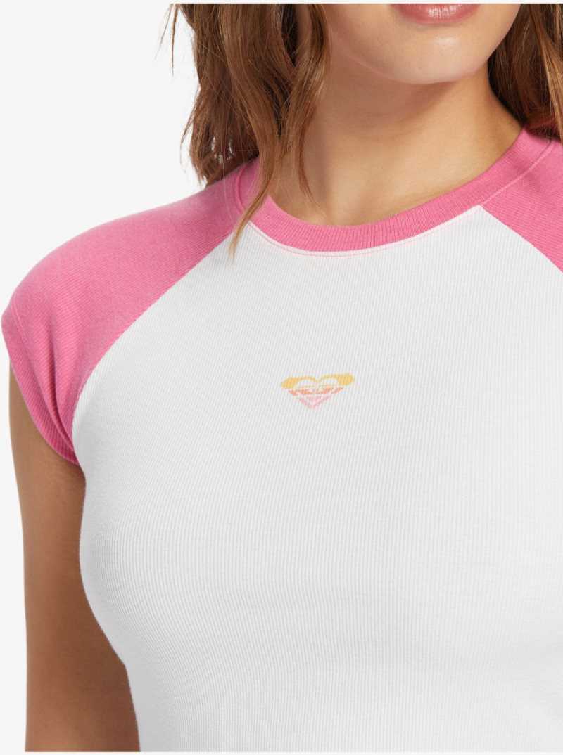 Debardeur Roxy Retro Cropped Raglan Sleeve Baby T-shirt Femme Rose | 096834SWE