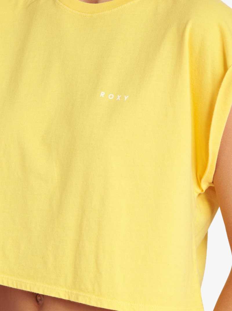 Debardeur Roxy Retro Sunny Day Cropped Dolman T-Shirt Femme Jaune | 928064FCD