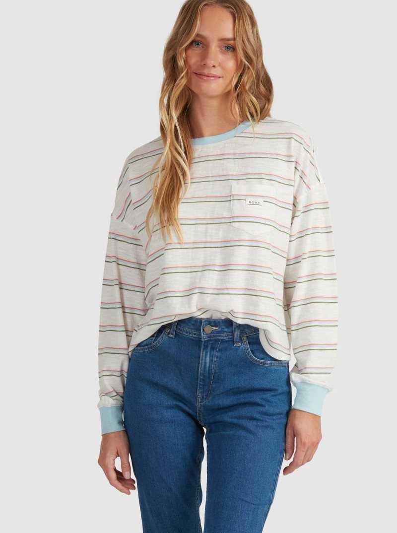 Debardeur Roxy Starry Sky Long Sleeve T-Shirt Femme Blanche | 271958OUX