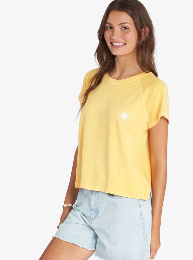 Debardeur Roxy Sun Around Us T-Shirt Femme Jaune | 650478NQY