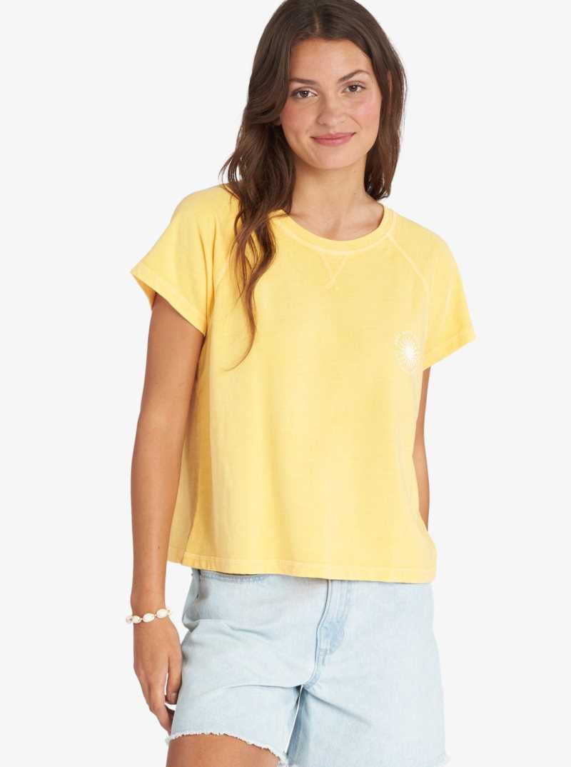 Debardeur Roxy Sun Around Us T-Shirt Femme Jaune | 650478NQY