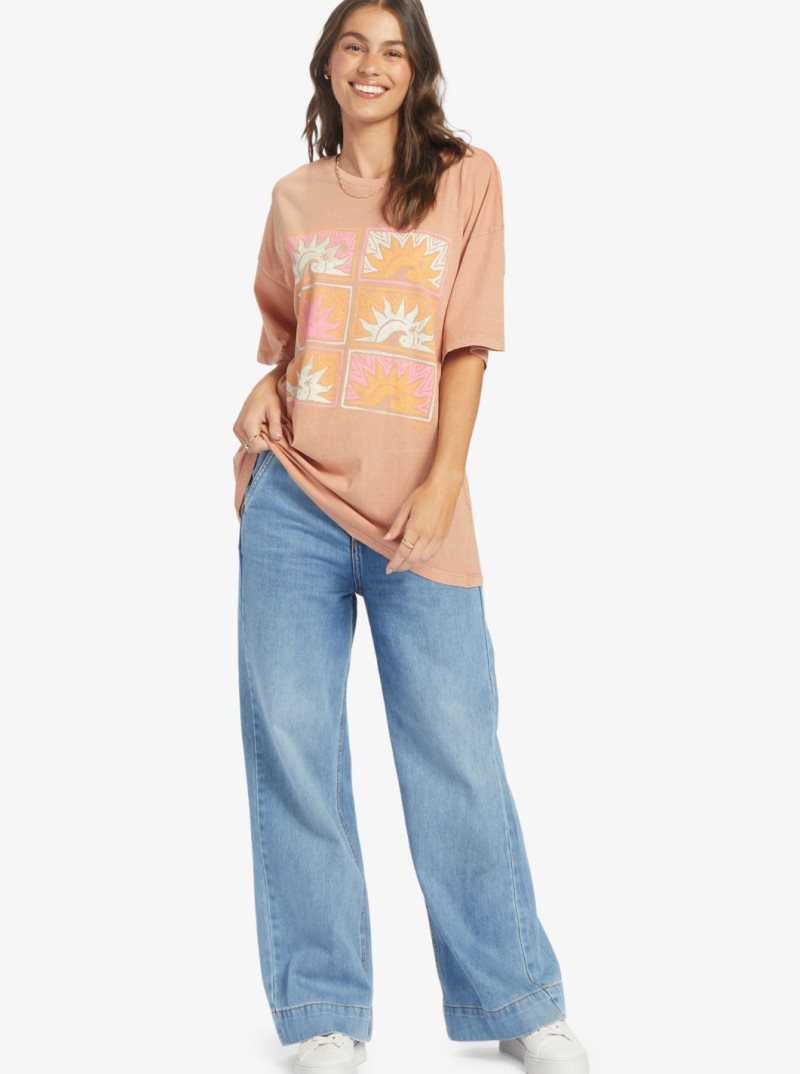 Debardeur Roxy Sunny Daze Oversized T-shirt Femme | 849602TKB