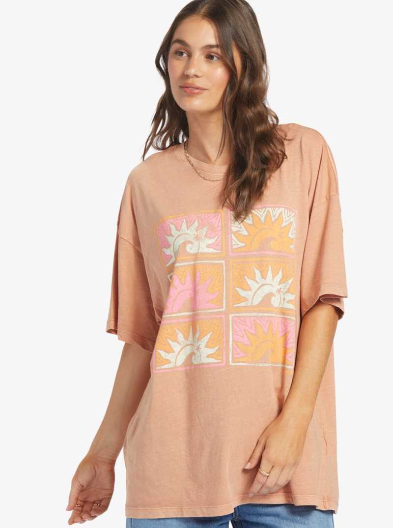 Debardeur Roxy Sunny Daze Oversized T-shirt Femme | 849602TKB