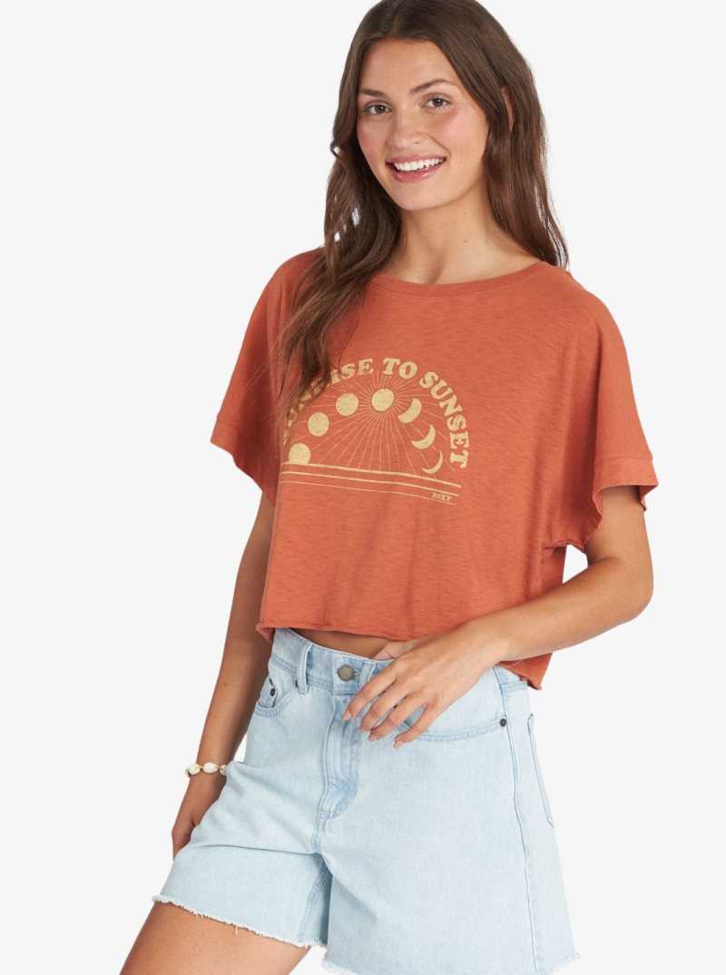 Debardeur Roxy Sunrise To Sunset Drop Shoulder T-Shirt Femme | 286379ABW
