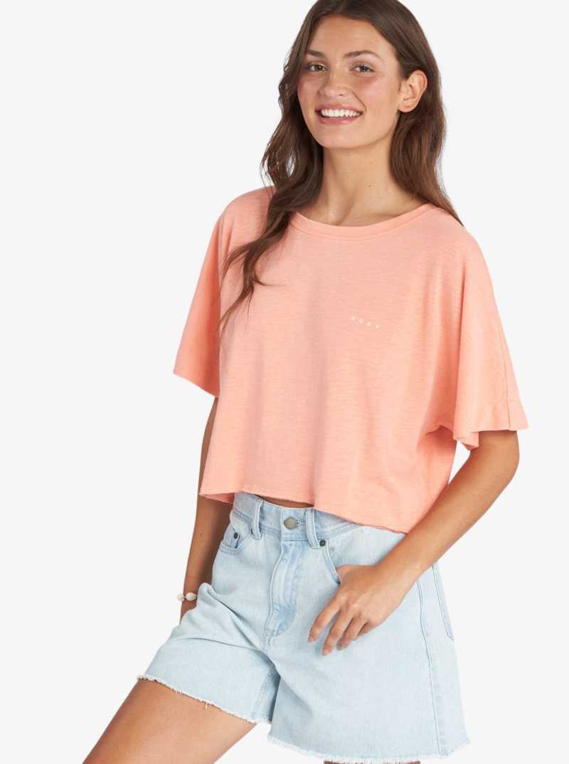 Debardeur Roxy Super Sun Oversized T-Shirt Femme Corail | 816345KAY