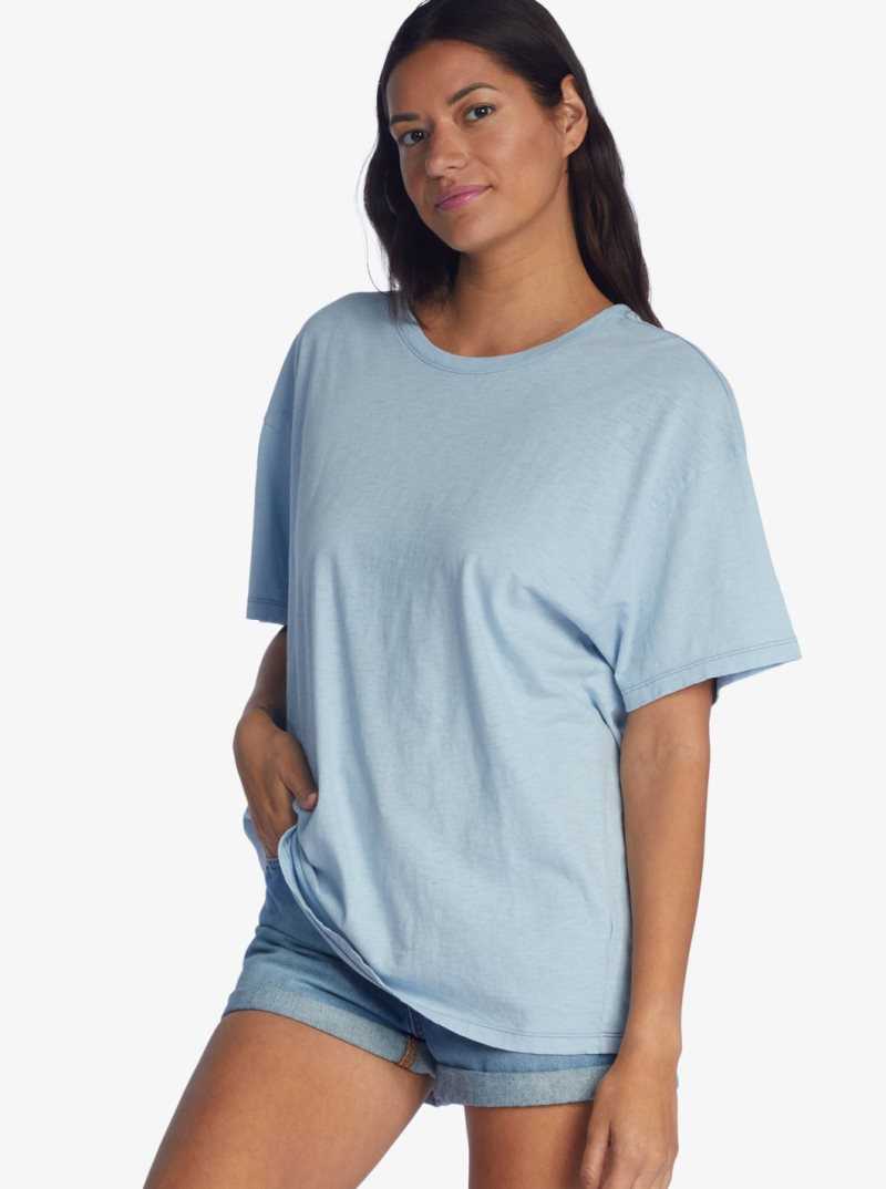 Debardeur Roxy Surf Shadows Oversized T-Shirt Femme Bleu | 561072WXJ