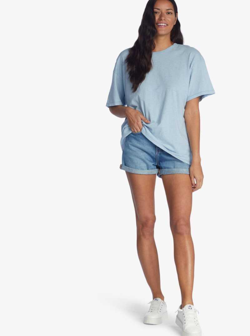 Debardeur Roxy Surf Shadows Oversized T-Shirt Femme Bleu | 561072WXJ