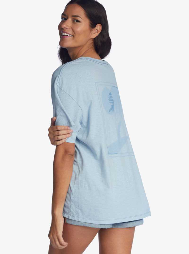 Debardeur Roxy Surf Shadows Oversized T-Shirt Femme Bleu | 561072WXJ