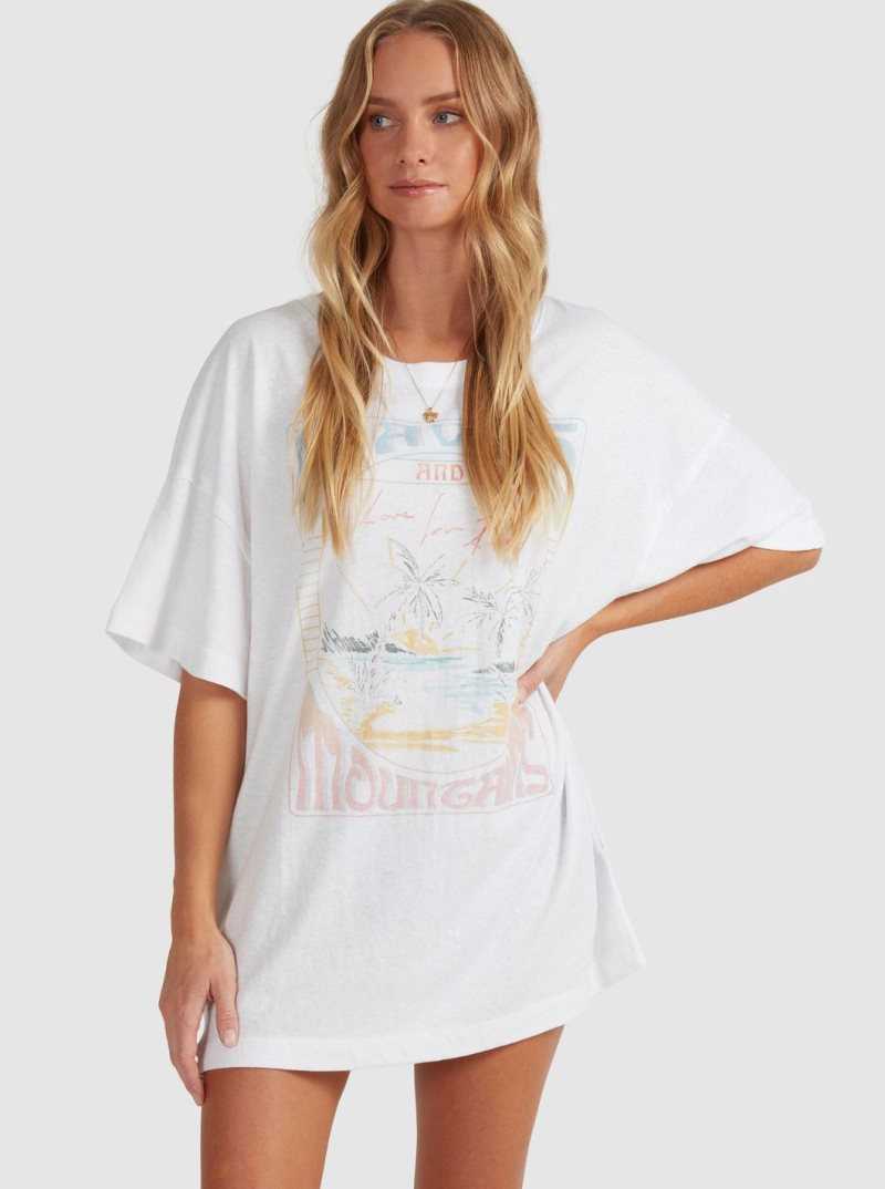 Debardeur Roxy Sweet Jane Oversized T-Shirt Femme Blanche | 648127VDX