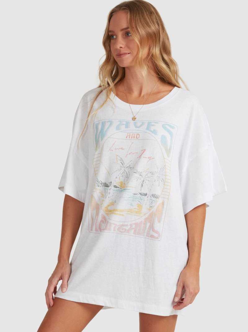 Debardeur Roxy Sweet Jane Oversized T-Shirt Femme Blanche | 648127VDX