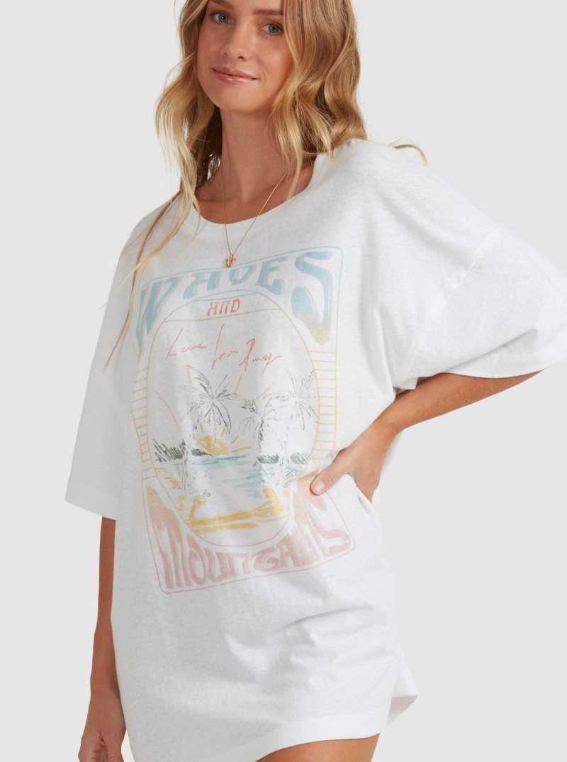 Debardeur Roxy Sweet Jane Oversized T-Shirt Femme Blanche | 648127VDX