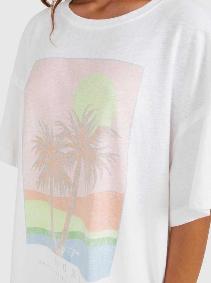 Debardeur Roxy Sweet Janis Boyfriend T-Shirt Femme Blanche | 392758VZA