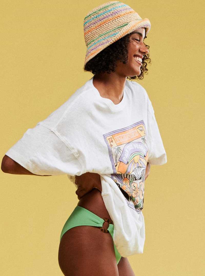 Debardeur Roxy Sweet Sunshine Oversized T-Shirt Femme Blanche | 241507JCS