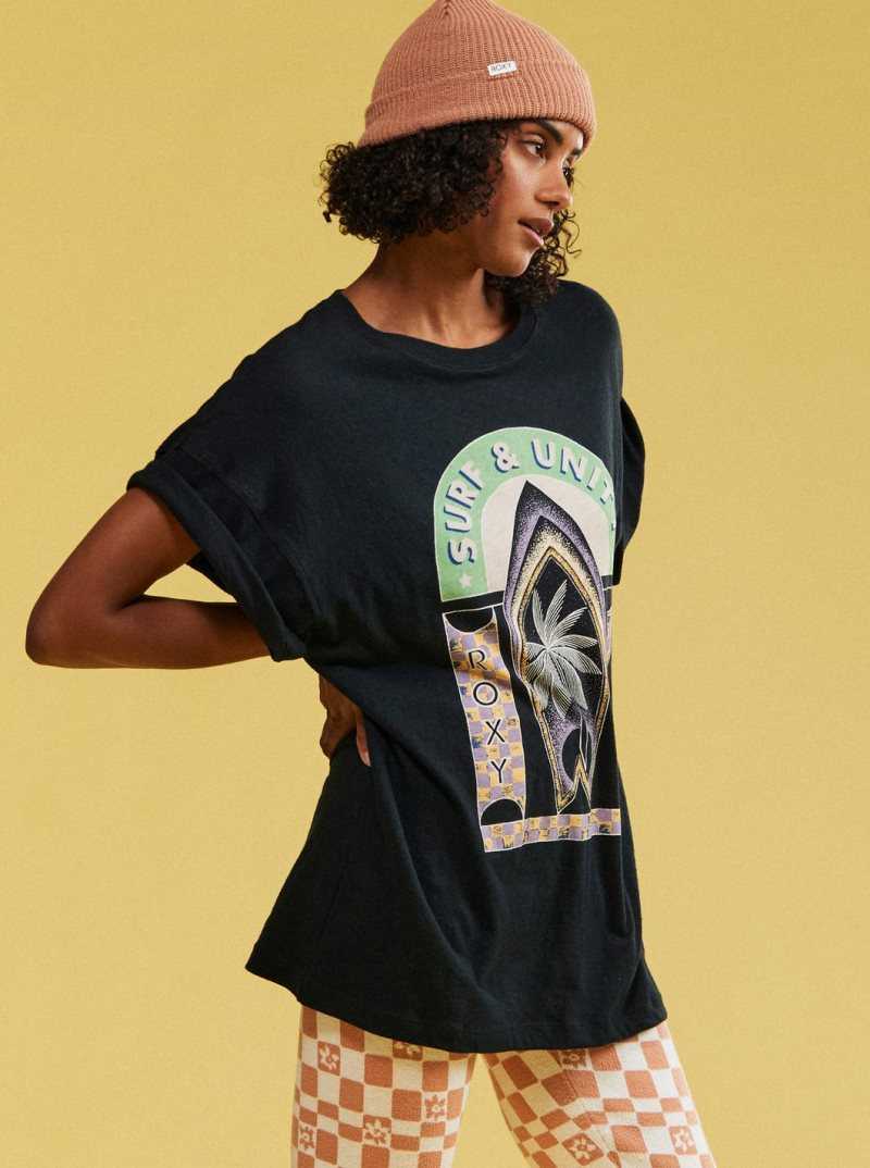 Debardeur Roxy Sweet Sunshine Oversized T-Shirt Femme Grise Foncé | 391542WIJ