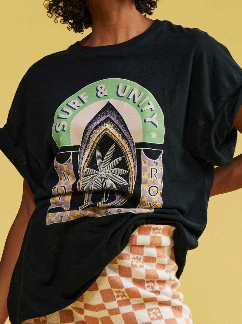 Debardeur Roxy Sweet Sunshine Oversized T-Shirt Femme Grise Foncé | 391542WIJ
