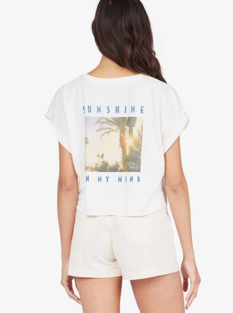 Debardeur Roxy Vintage Photo Screen Tee Femme Blanche | 362457DBW