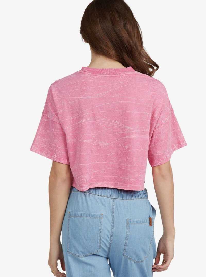 Debardeur Roxy Washed Waves Oversized T-Shirt Femme Rose | 672138EOP