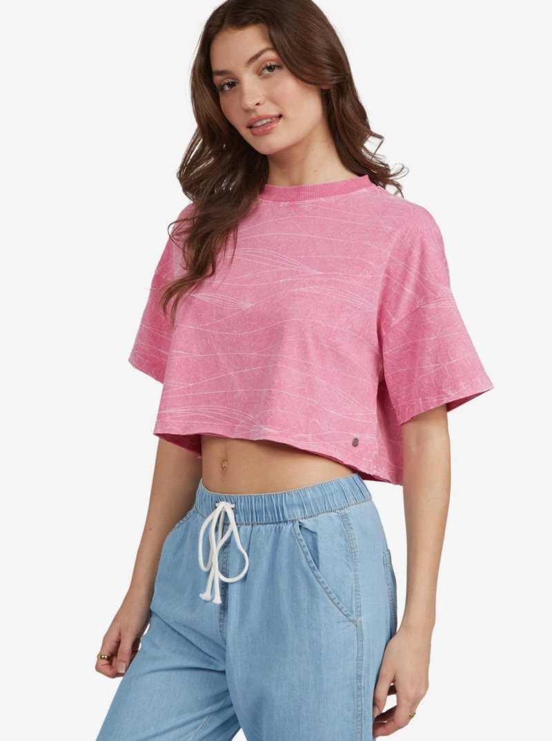 Debardeur Roxy Washed Waves Oversized T-Shirt Femme Rose | 672138EOP