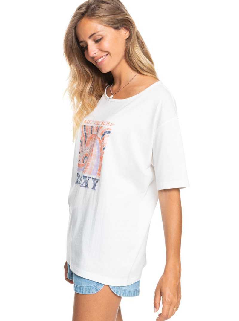 Debardeur Roxy World Ocean Day Screen Tee Femme Blanche | 507689OSX