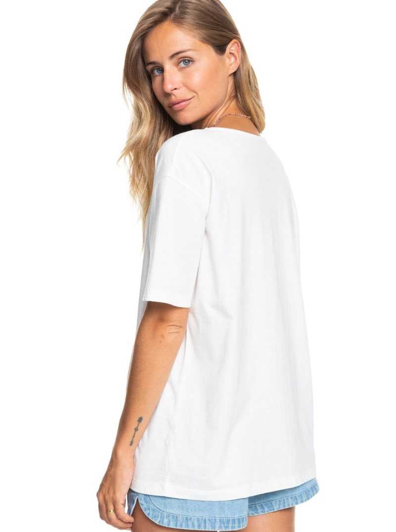 Debardeur Roxy World Ocean Day Screen Tee Femme Blanche | 507689OSX