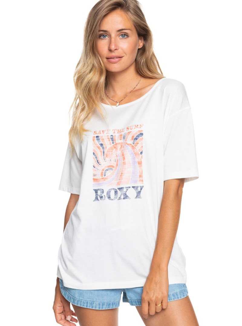 Debardeur Roxy World Ocean Day Screen Tee Femme Blanche | 507689OSX