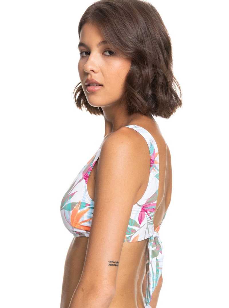 Hauts De Bikini Roxy Beach Classics Elongated Triangle Femme Blanche | 942836EHM