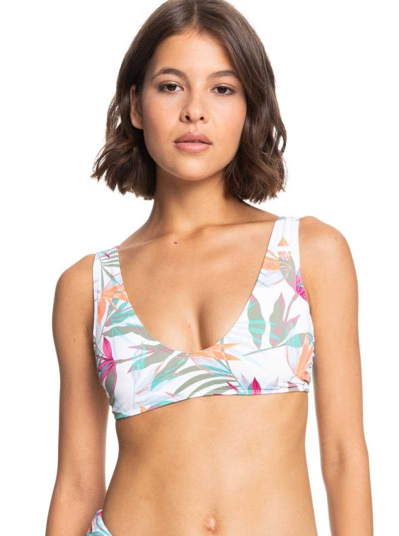 Hauts De Bikini Roxy Beach Classics Elongated Triangle Femme Blanche | 942836EHM