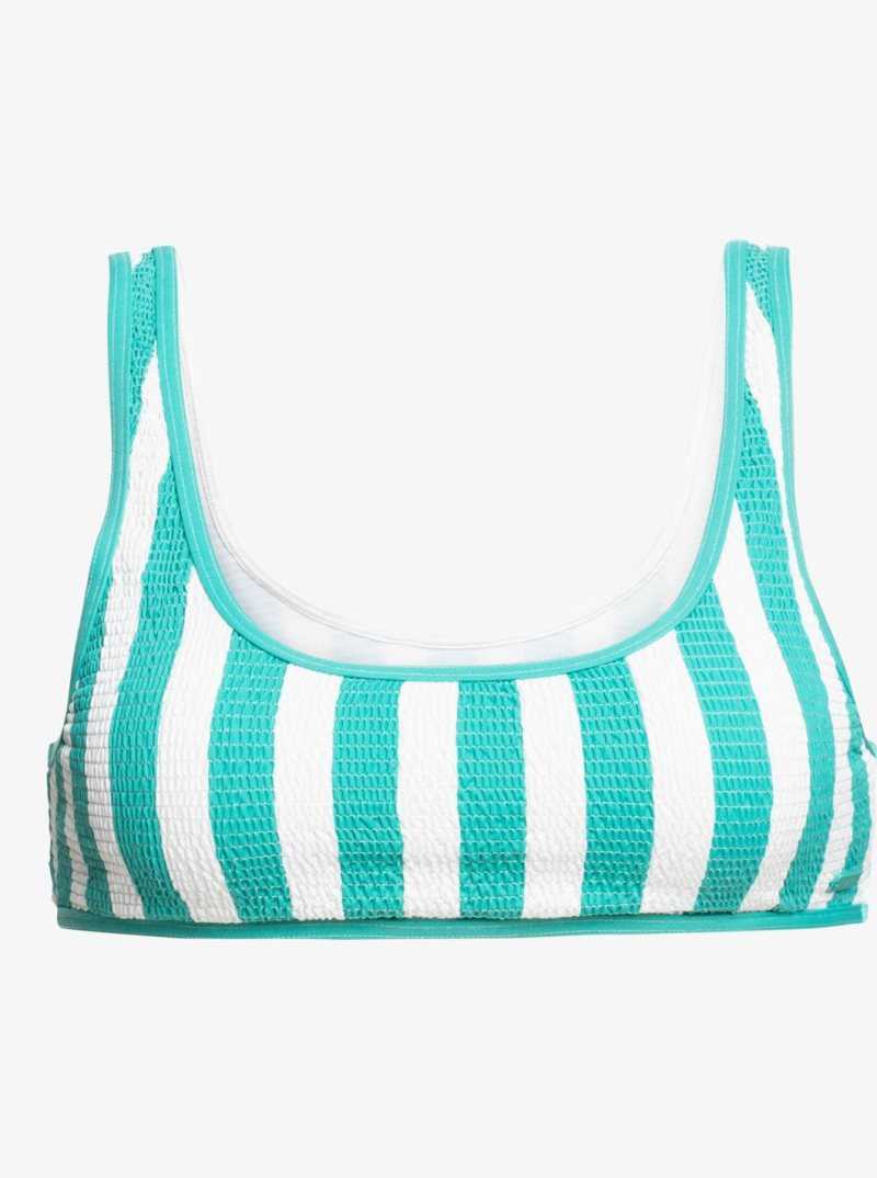 Hauts De Bikini Roxy Blossom Babe Smocked Bralette Femme Bleu Stripes | 468725CNA