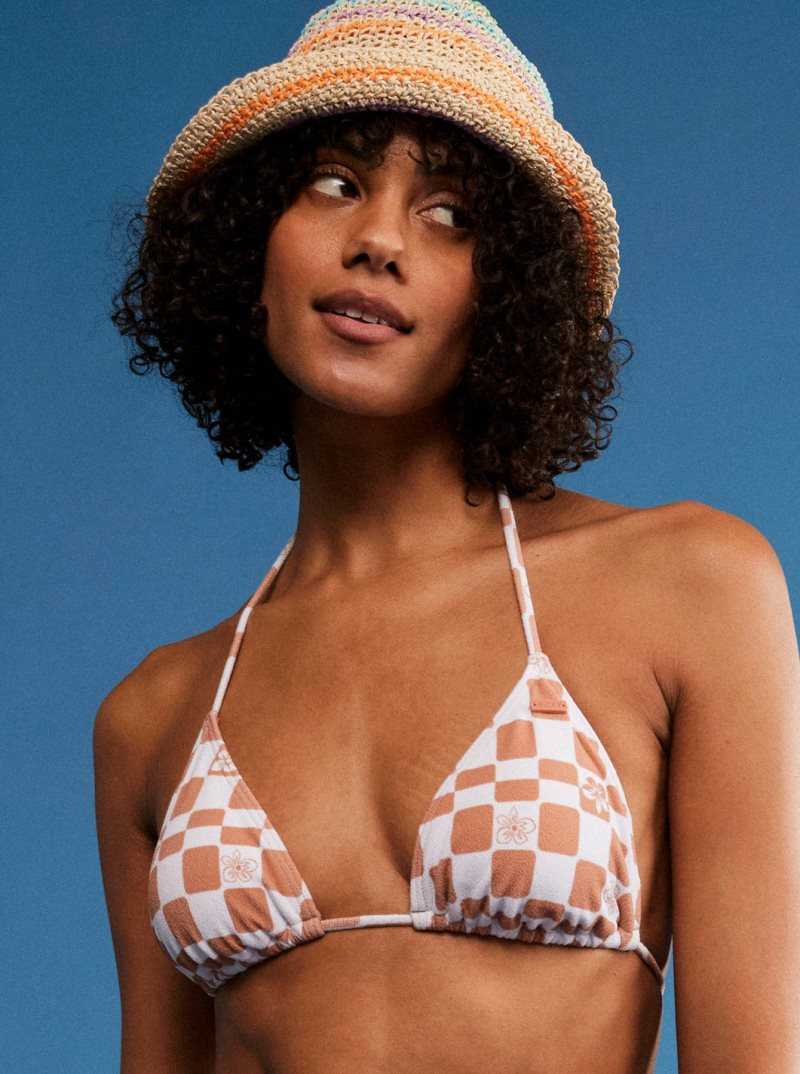 Hauts De Bikini Roxy Check It Tiki Triangle Femme Fleur | 083965DHM