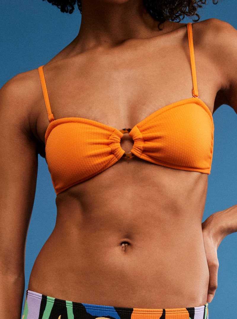 Hauts De Bikini Roxy Color Jam Bandeau Femme | 850614TIF