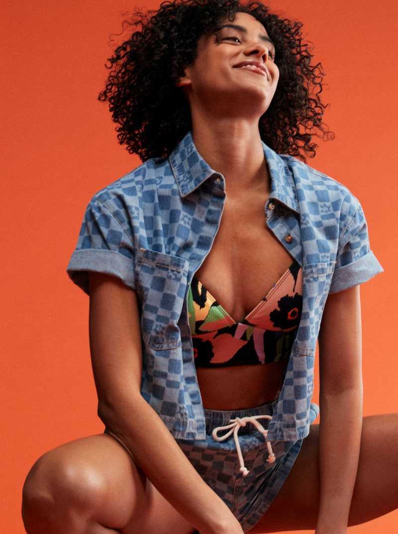 Hauts De Bikini Roxy Color Jam Tank Femme Grise Foncé Fleur | 378062KOE