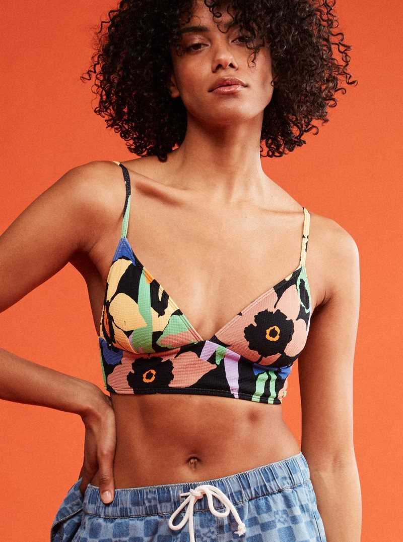 Hauts De Bikini Roxy Color Jam Tank Femme Grise Foncé Fleur | 378062KOE