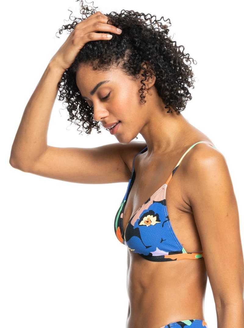 Hauts De Bikini Roxy Color Jam Triangle Femme Grise Foncé Fleur | 416320WYR