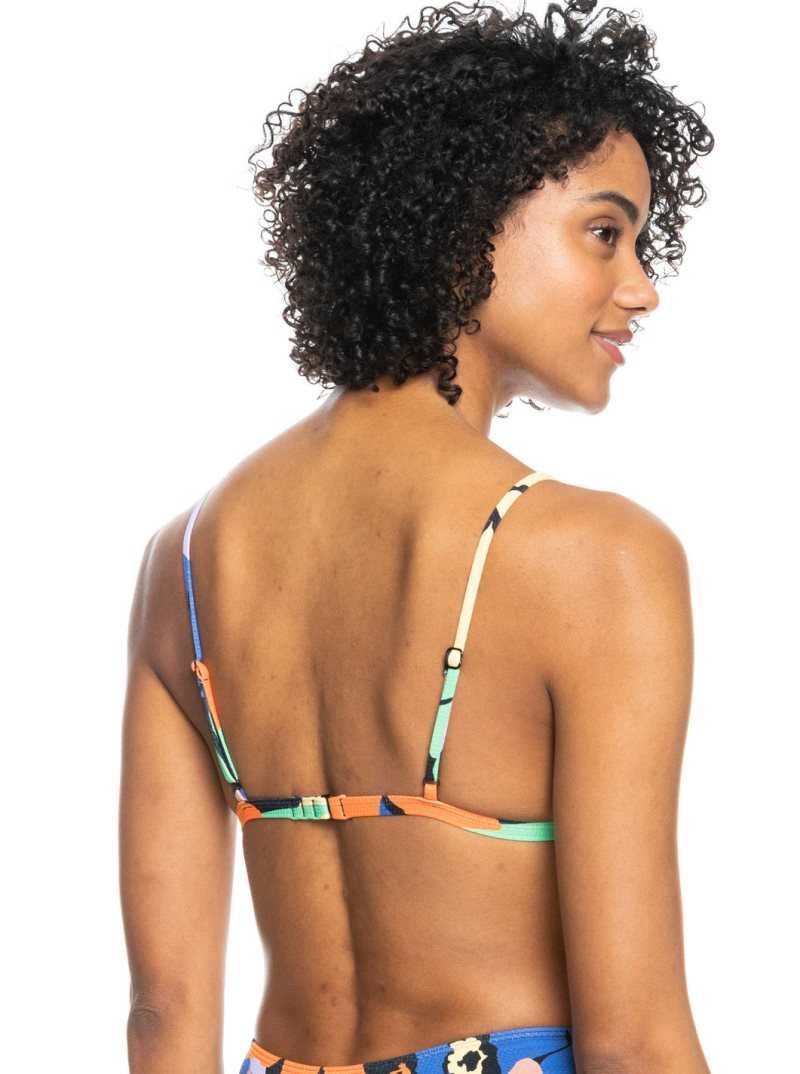 Hauts De Bikini Roxy Color Jam Triangle Femme Grise Foncé Fleur | 416320WYR