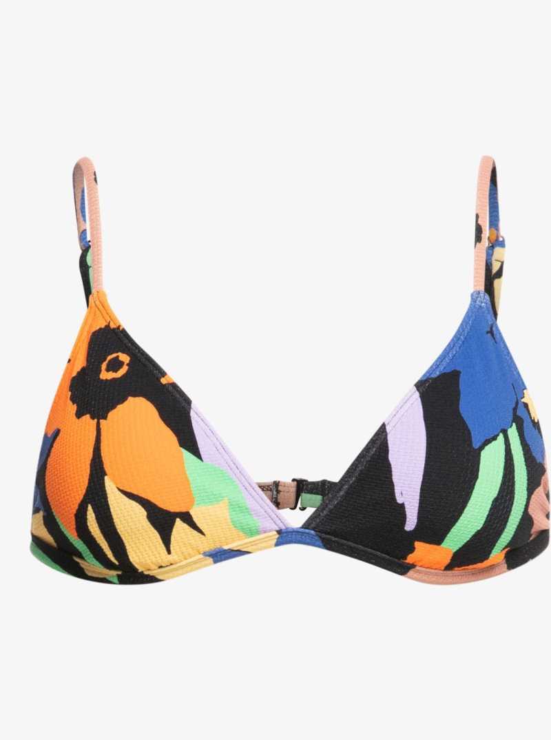 Hauts De Bikini Roxy Color Jam Triangle Femme Grise Foncé Fleur | 416320WYR