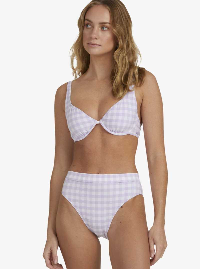 Hauts De Bikini Roxy Heart The Check Underwire Bralette Femme Violette | 526873WCT