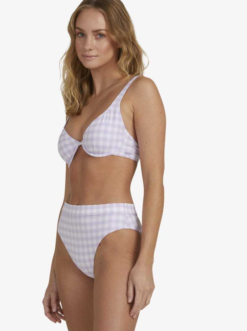 Hauts De Bikini Roxy Heart The Check Underwire Bralette Femme Violette | 526873WCT