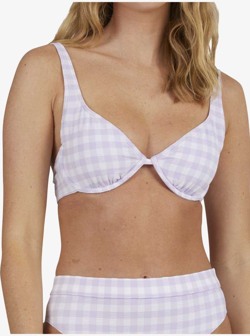 Hauts De Bikini Roxy Heart The Check Underwire Bralette Femme Violette | 526873WCT