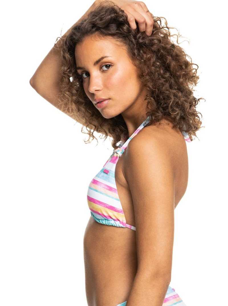 Hauts De Bikini Roxy Island In The Sun Triangle Femme Blanche Orange | 078369PAF