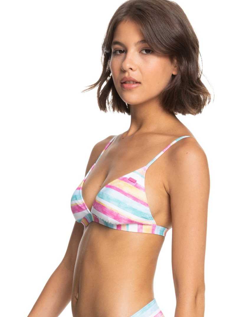 Hauts De Bikini Roxy Island In The Sun Triangle Femme Blanche Orange | 859721BRQ