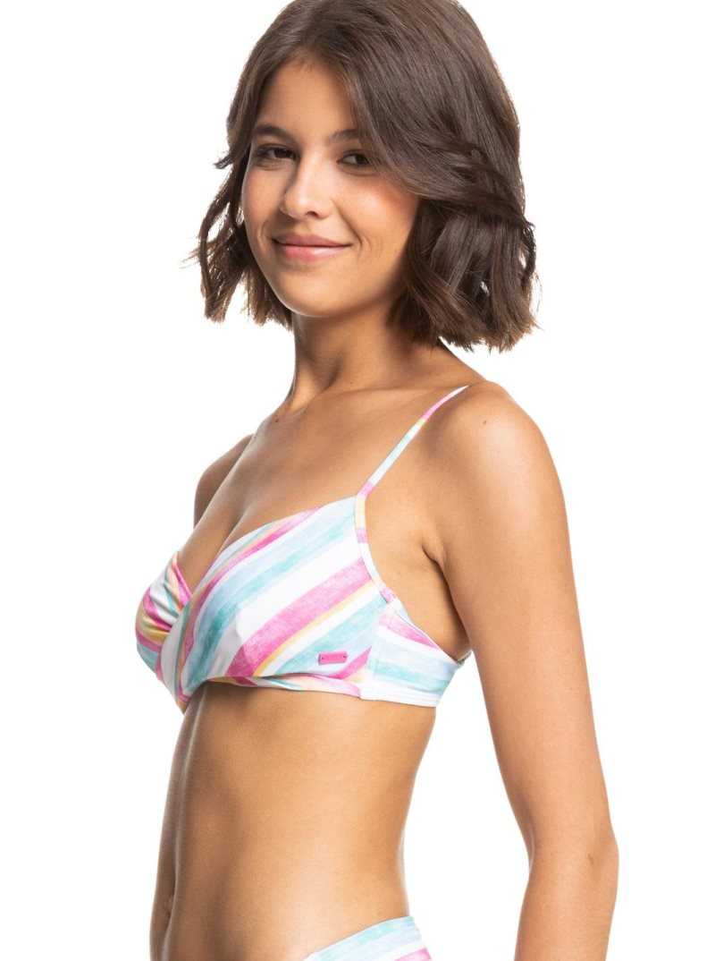 Hauts De Bikini Roxy Island In The Sun Wrap Bralette Femme Blanche Orange | 163805BEC