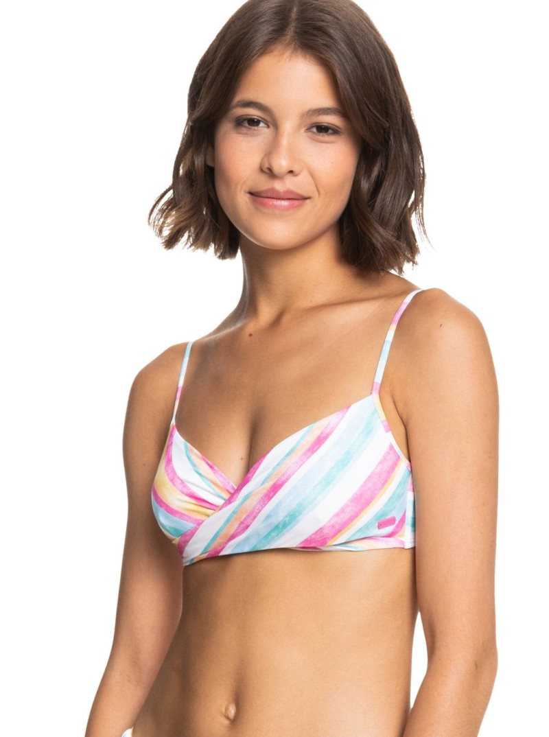 Hauts De Bikini Roxy Island In The Sun Wrap Bralette Femme Blanche Orange | 163805BEC